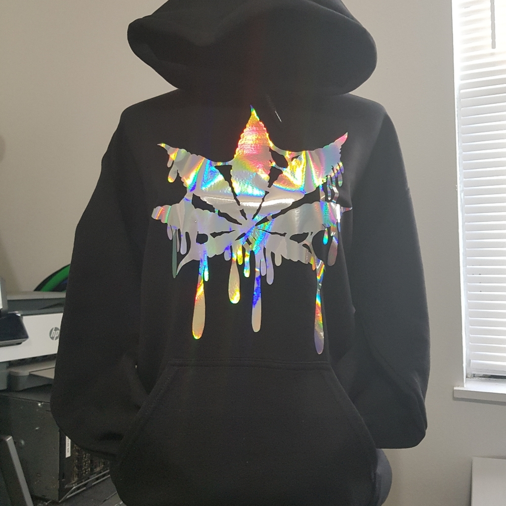 🔥Holographic Cannabis Drip Hoodie - Picture 2 of 4